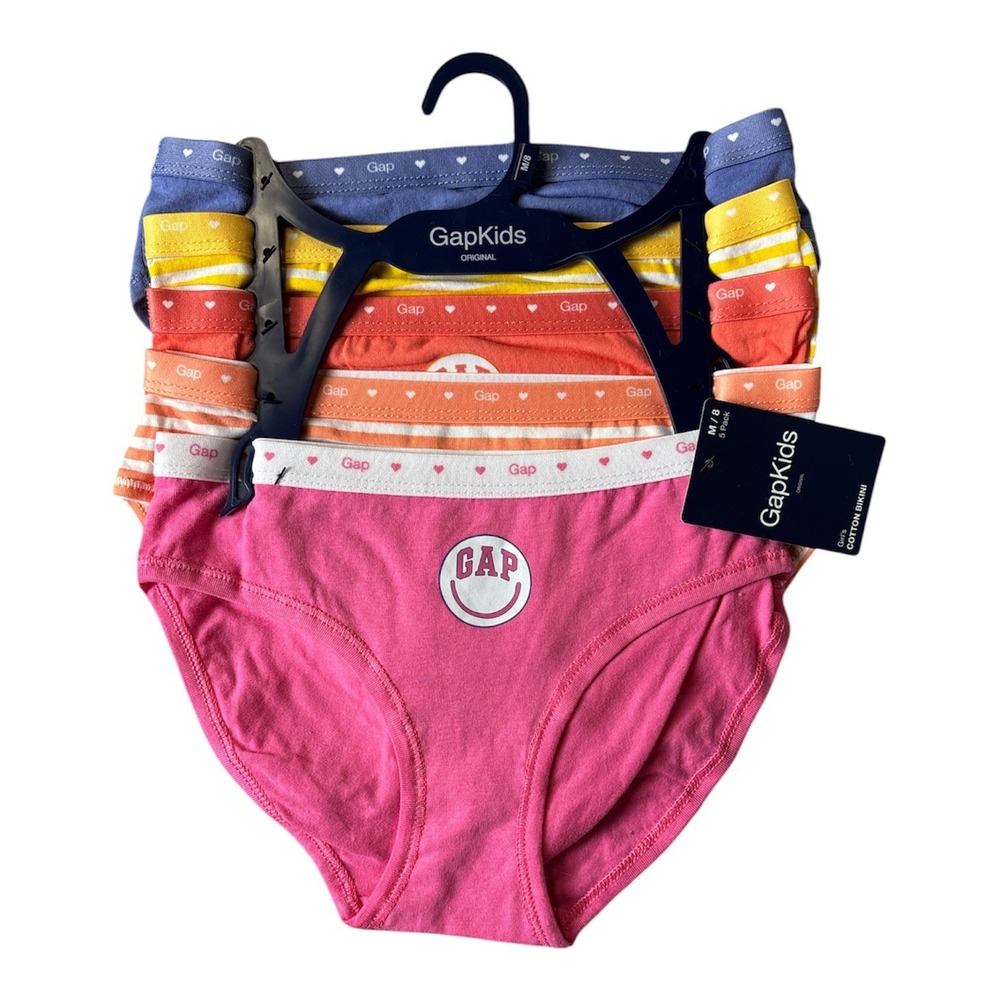 Gap Kids Girls Bikini Underwear 5 Assorted Size MED (8) New! (B4)